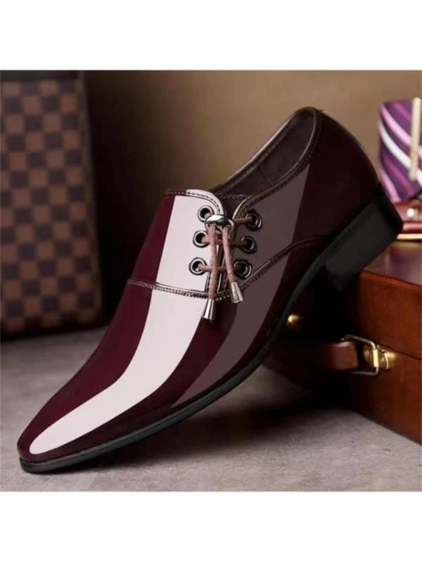 1pair Fashionable Men's Casual Business Pu Leather Shoes