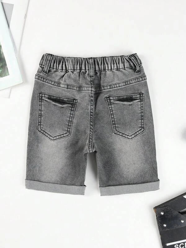 Toddler Boys Washed Roll Up Hem Denim Shorts