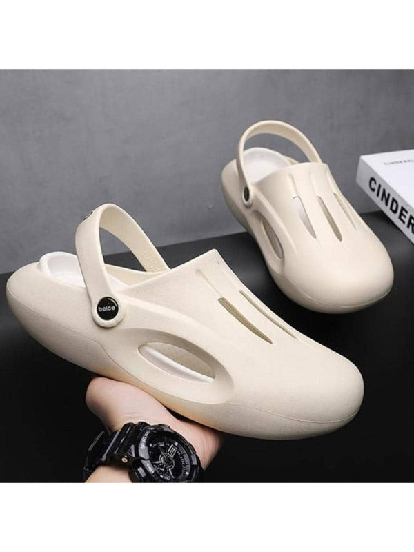 Men's Hollow Shoes Outdoor Slippers Thick Outsole Anti-slip Breathable Sandals Beach Indoor Hole Shoes Pool Comfortable Fashion Slippers