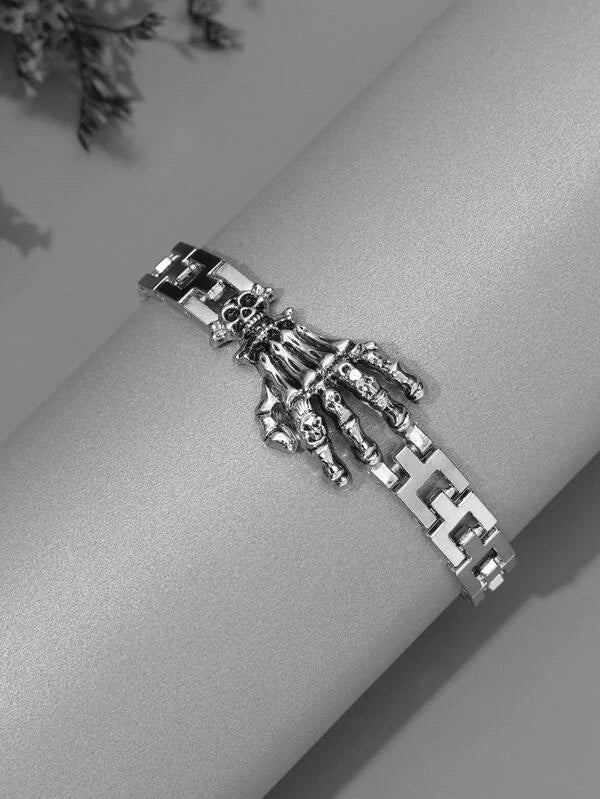 Men Skeleton Hand Decor Bracelet