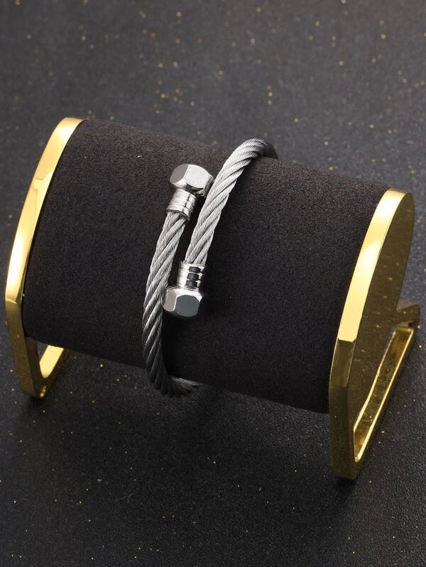 Men Minimalist Wrap Bangle