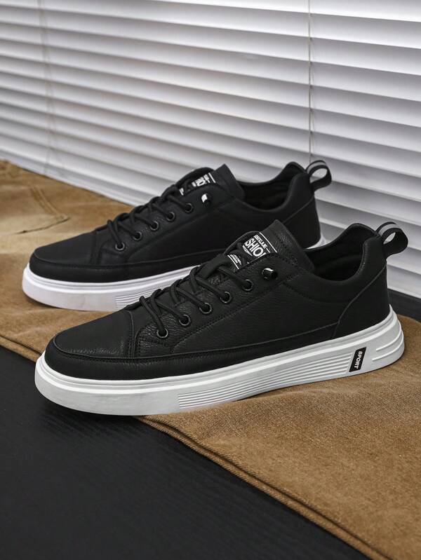 Sporty Skate Shoes For Men, Letter Graphic Lace-up Front Sneakers