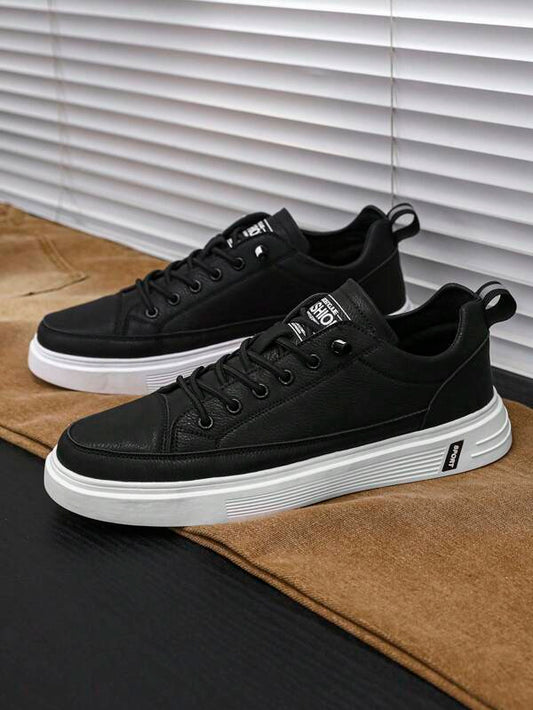 Sporty Skate Shoes For Men, Letter Graphic Lace-up Front Sneakers