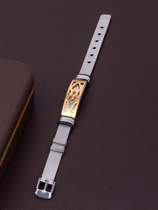 Men Geometric Decor Watchband Design Bracelet