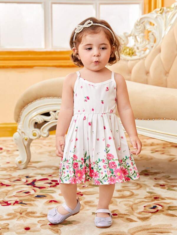 SHEIN Baby Floral Print Cami Dress