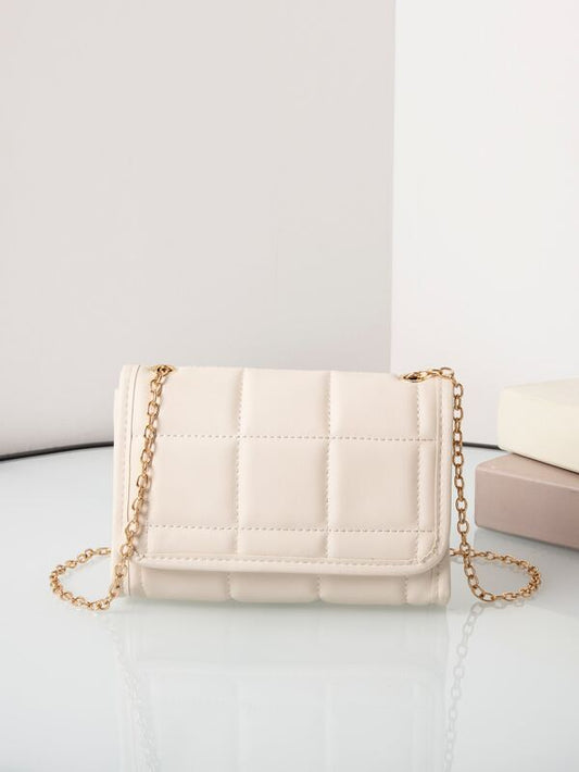 Mini Geometric Quilted Chain Square Bag