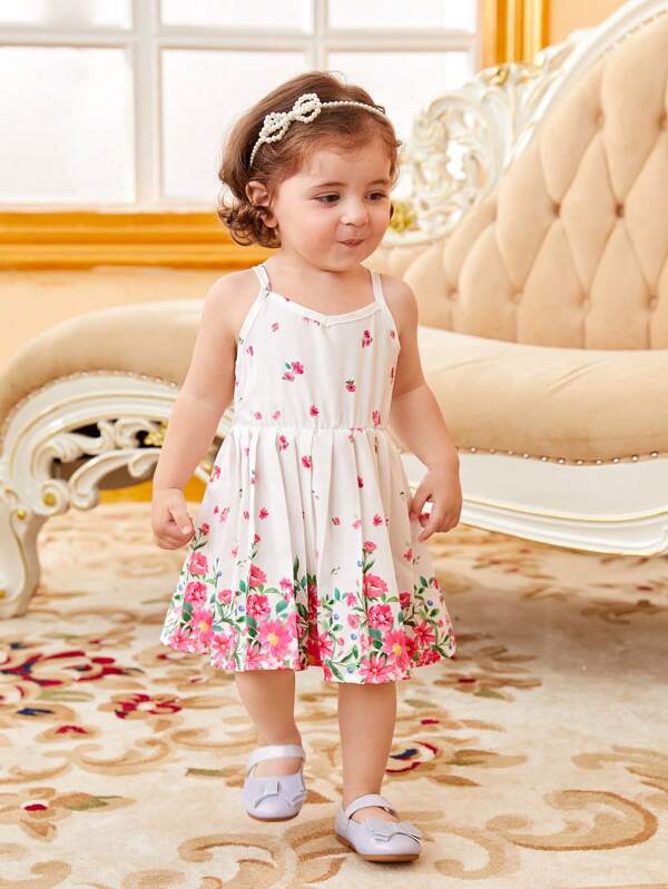 SHEIN Baby Floral Print Cami Dress