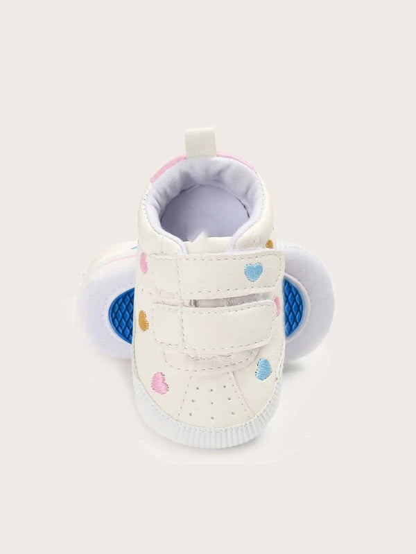 Baby Girls Heart Embroidered Sneakers