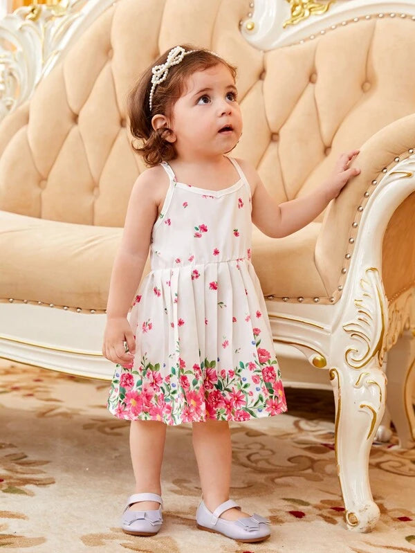 SHEIN Baby Floral Print Cami Dress