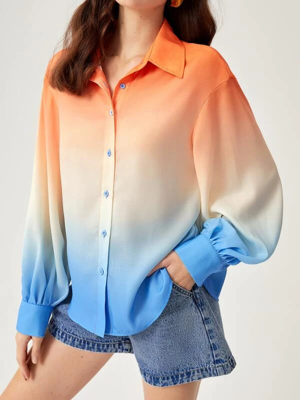 SHEIN BIZwear Ombre Drop Shoulder Shirt