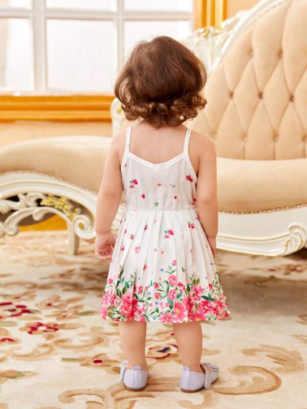 SHEIN Baby Floral Print Cami Dress