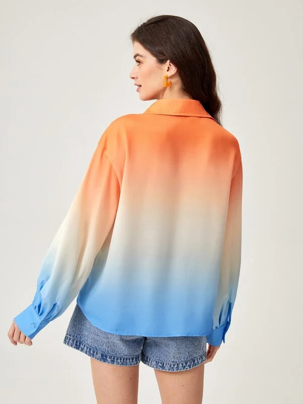 SHEIN BIZwear Ombre Drop Shoulder Shirt