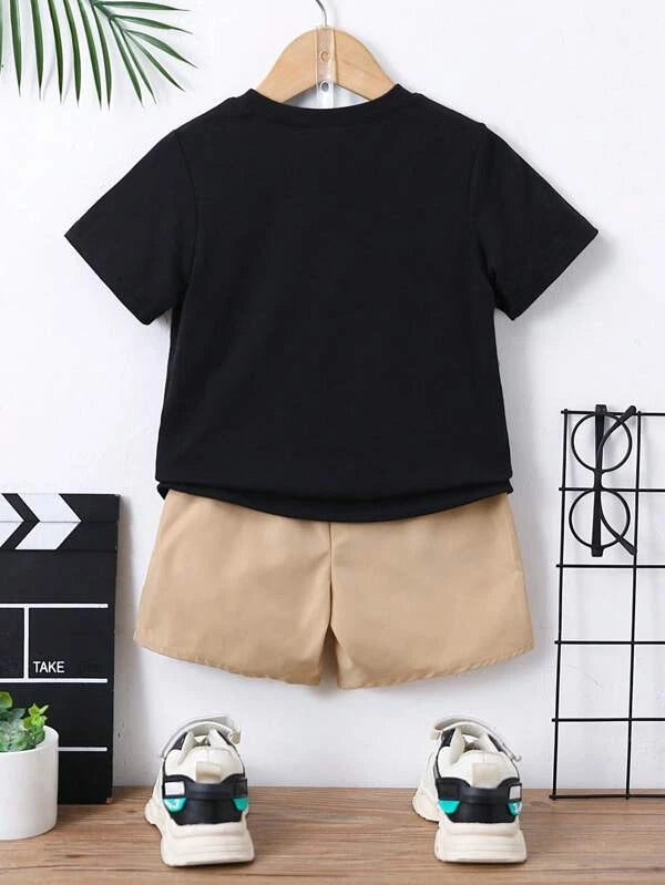 Toddler Boys Letter Graphic Tee & Shorts