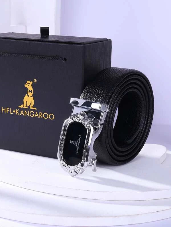 Men Letter Graphic Automatic Buckle Belt