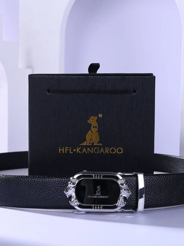 Men Letter Graphic Automatic Buckle Belt