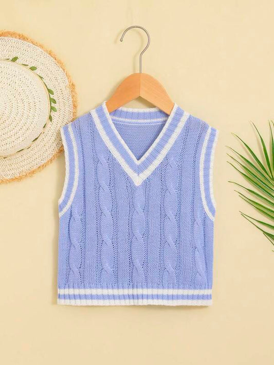 Toddler Girls Cable Knit Sweater Vest