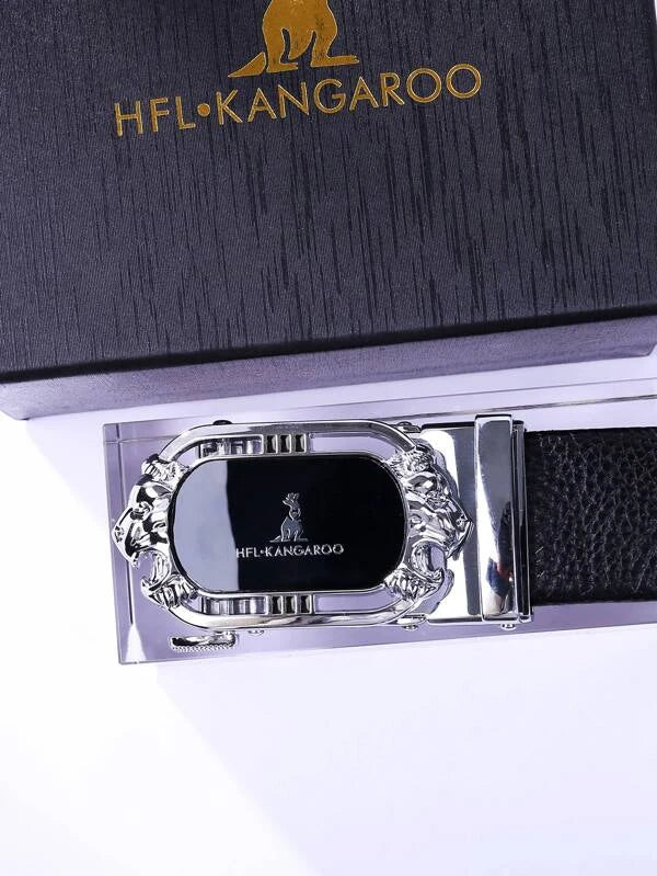 Men Letter Graphic Automatic Buckle Belt