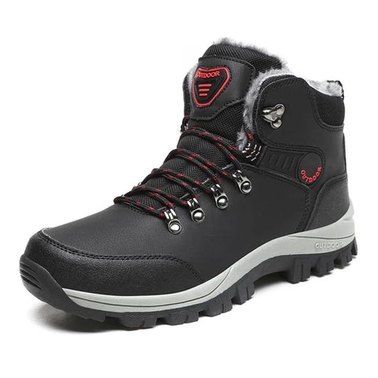 Men Letter Graphic Lace-up Front Snow Boots, Sport Outdoor Boots