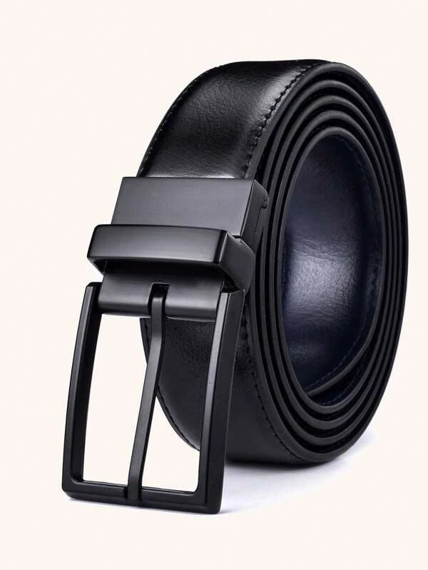 1pc Men Rectangle Buckle Casual Belt For Daily Decoration