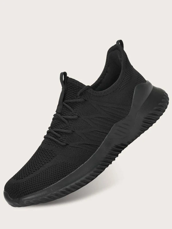 Men Minimalist Breathable Lace-up Front Running Shoes, Sporty Outdoor Sneakers