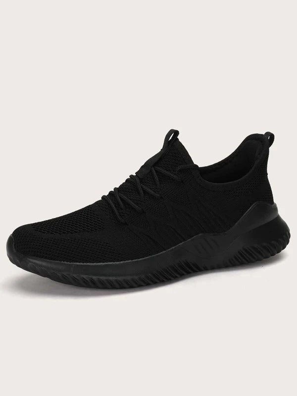 Men Minimalist Breathable Lace-up Front Running Shoes, Sporty Outdoor Sneakers