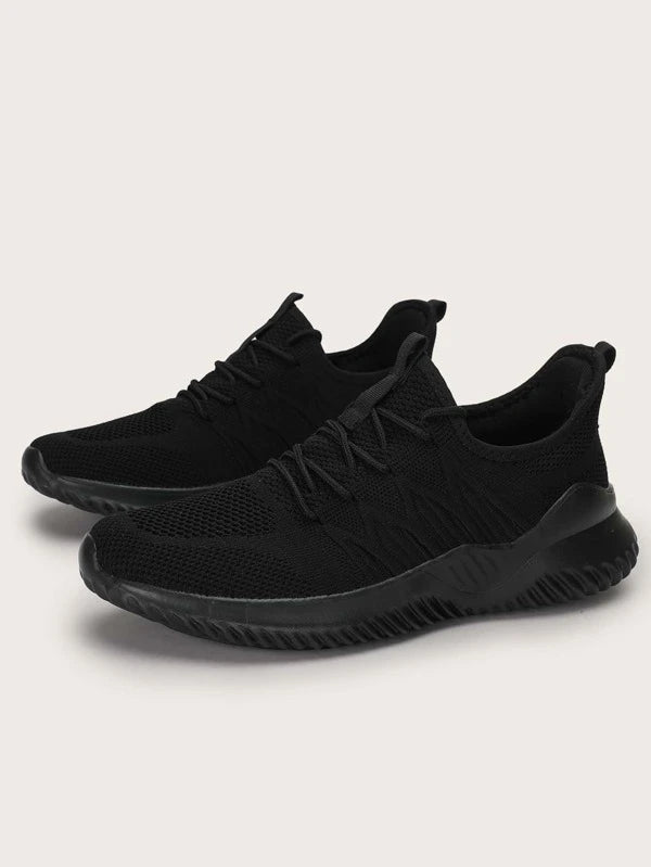 Men Minimalist Breathable Lace-up Front Running Shoes, Sporty Outdoor Sneakers