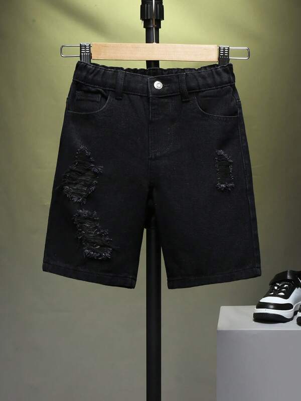 Toddler Boys Ripped Frayed Denim Shorts