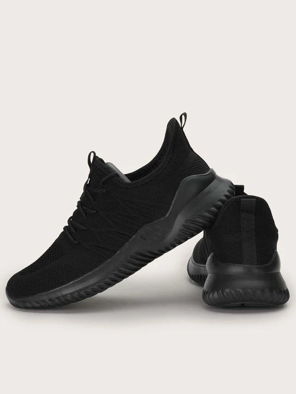 Men Minimalist Breathable Lace-up Front Running Shoes, Sporty Outdoor Sneakers