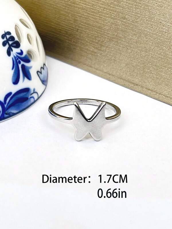 1Pc Couple's Fashionable & Simple Butterfly Stainless Steel Ring For Men And Women Stainless Steel Jewelry Gift For Men Fashionable