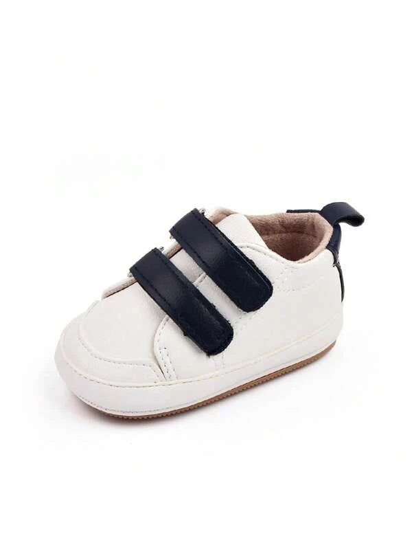 Baby Two Tone Hook-and-loop Fastener Anti-slip Sporty Skate Shoes For Outdoor