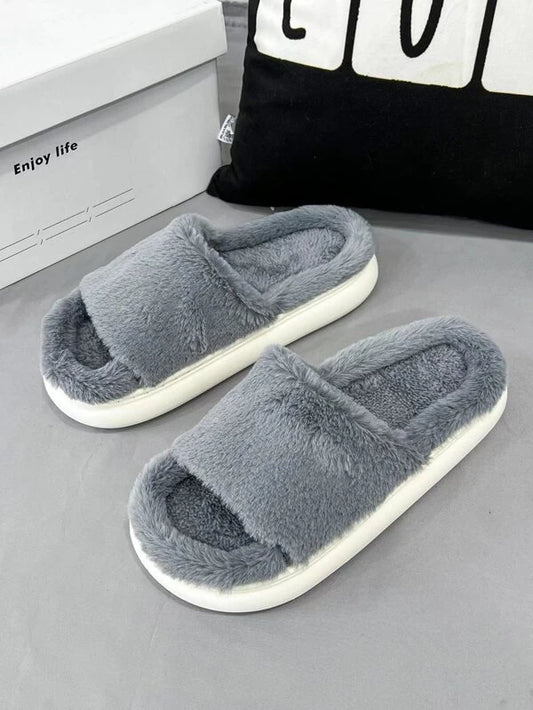 Men Minimalist Fluffy Bedroom Slippers