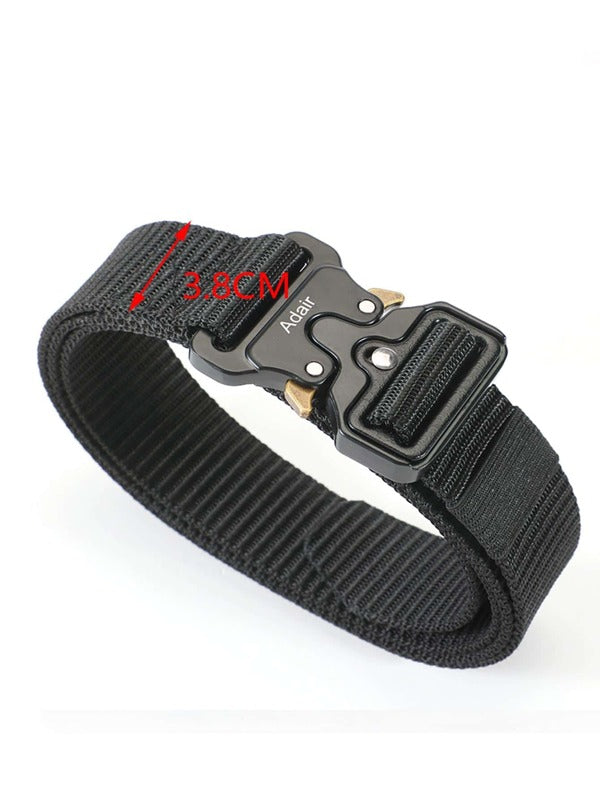 1pc Men Letter Graphic Buckle Decor Casual Tape Belt For Daily Life