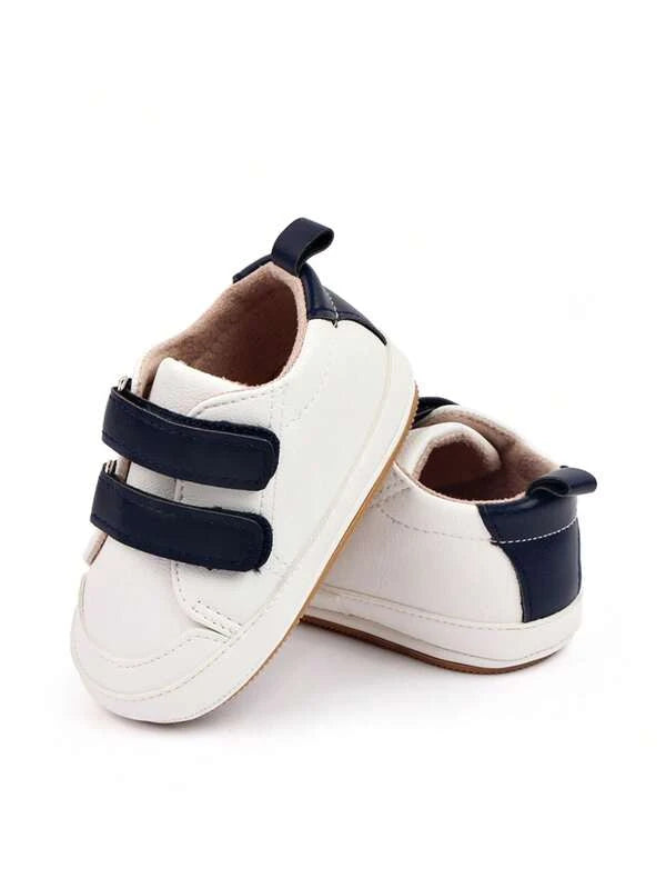 Baby Two Tone Hook-and-loop Fastener Anti-slip Sporty Skate Shoes For Outdoor