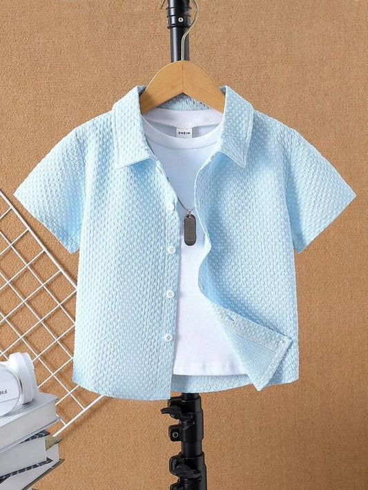 Toddler Boys Solid Button Front Shirt Without Tee