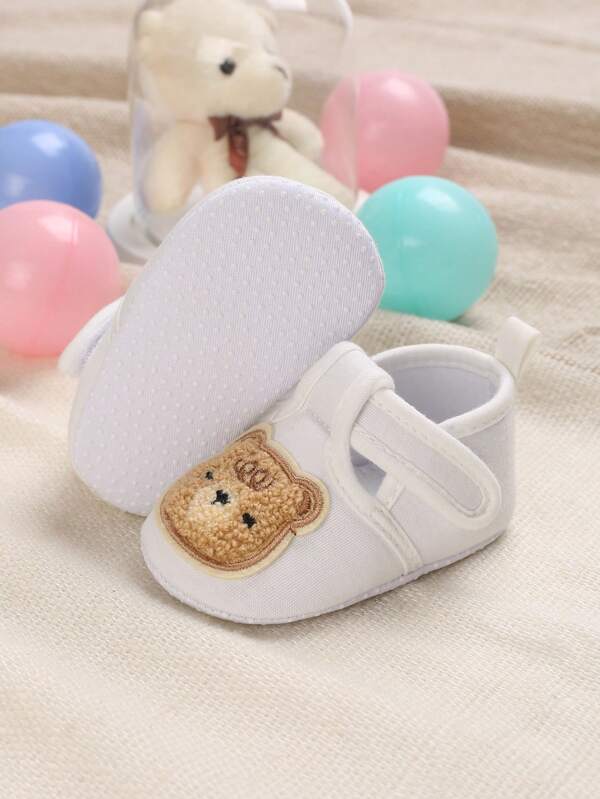 Baby Boys Cartoon Bear Patch Decor Cute Flats For Spring And Autumn