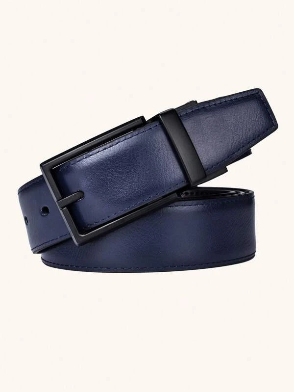 1pc Men Rectangle Buckle Casual Belt For Daily Decoration