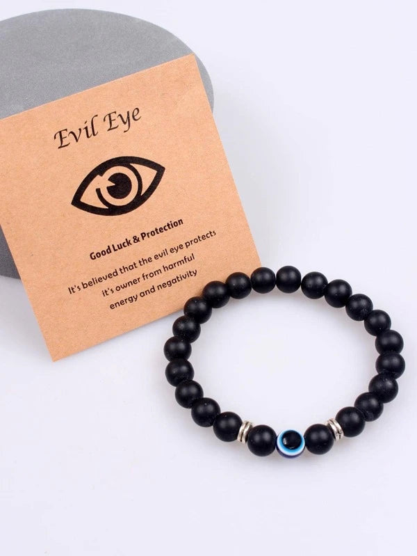 Men Evil Eye Decor Beaded Bracelet, For Jewelry Gift And Party