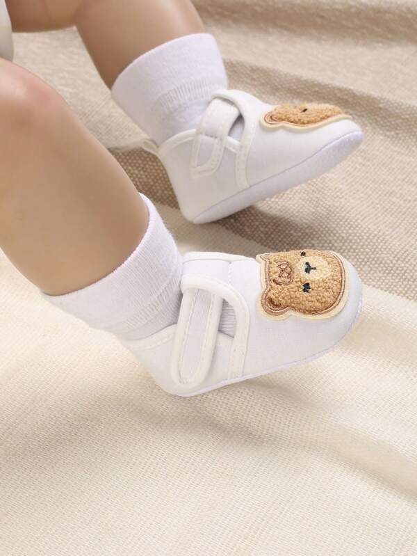 Baby Boys Cartoon Bear Patch Decor Cute Flats For Spring And Autumn