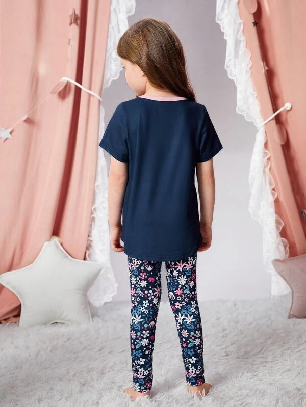 Toddler Girls Butterfly & Floral Print PJ Set