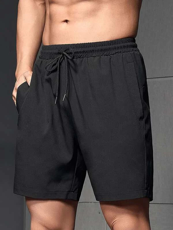 Men Letter Graphic Drawstring Waist Sports Shorts