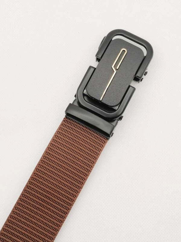 1pc Men Solid Casual Automatic Buckle Tape Belt