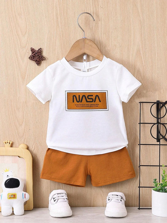 Baby Letter Graphic Tee & Shorts