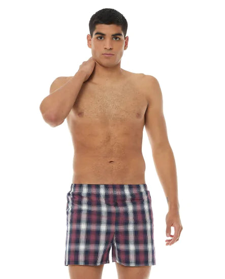 Pack of 2 Plaid Boxers with Elastic Waist