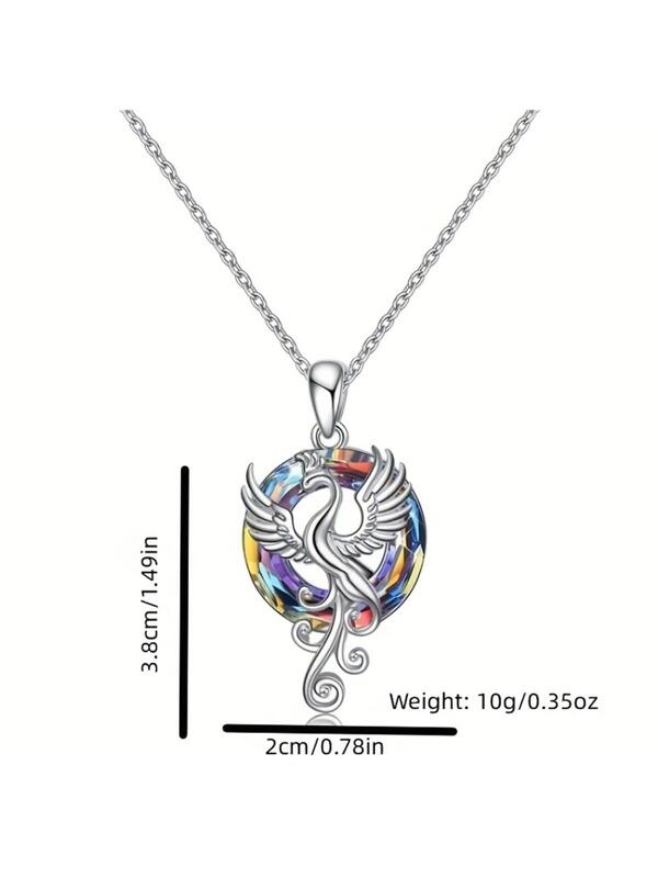 Fashionable Zinc Alloy Phoenix Detail Round Pendant Necklace, Exquisite Birthday Gift Fashion Punk Jewelry Gift For Men Popular