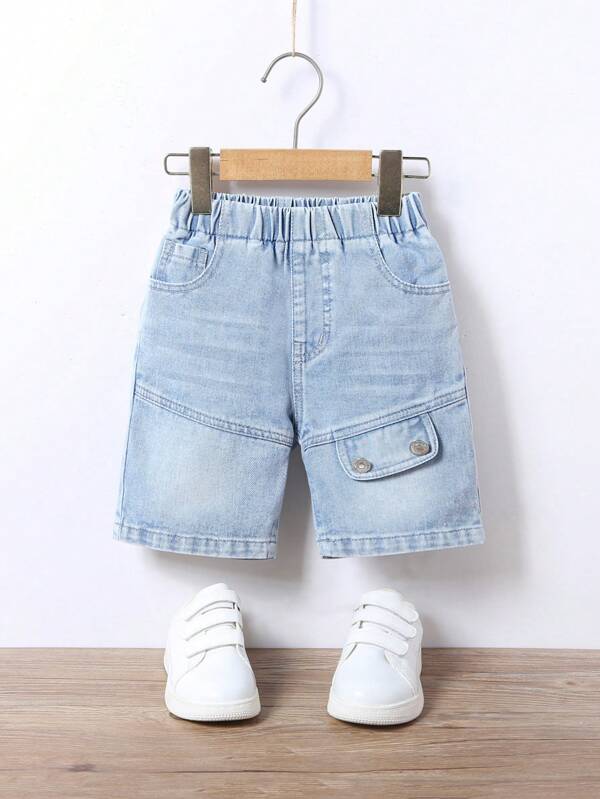 Toddler Boys Flap Detail Denim Shorts