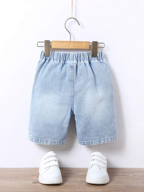 Toddler Boys Flap Detail Denim Shorts