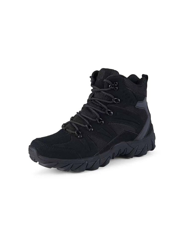 Men Lace-up Front Hiking Boots, Sporty Outdoor Boots