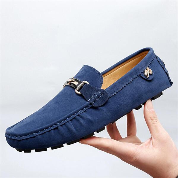 Men Breathable Metal Decor Loafers, Leisure Outdoor Driving Shoes