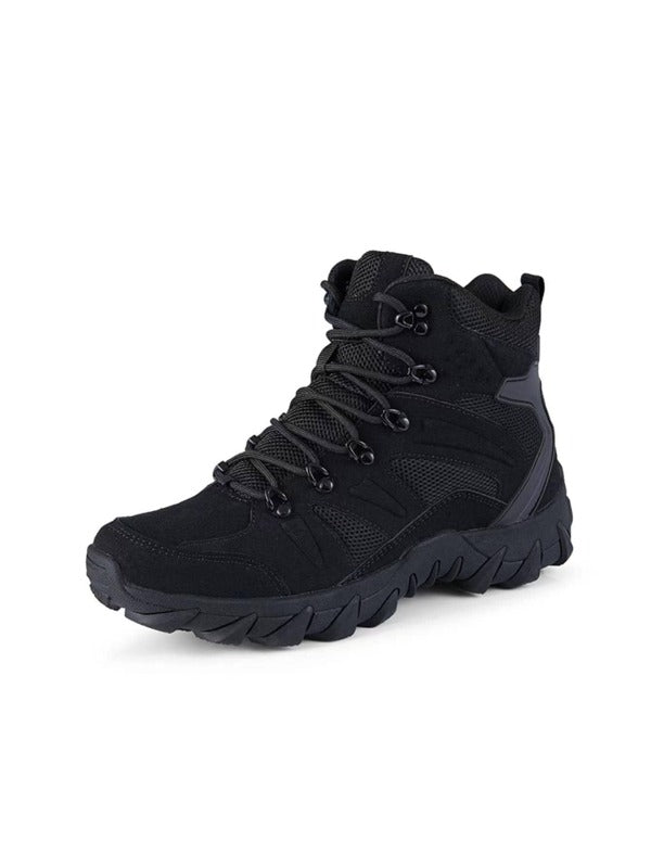 Men Lace-up Front Hiking Boots, Sporty Outdoor Boots