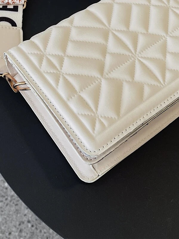 Mini Stylish Quilted Flap Square Bag